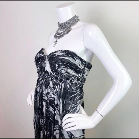 NWT BCBGMAXAZRIA black maxi strapless gown size 6 - Picture 4 of 7